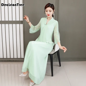 2021 čínske šaty čínsky qipao šaty cheongsam orientálne šaty elegantné šaty žien guzheng cheongsam šaty