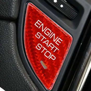 Auto Reálne Uhlíkových Vlákien Motora Štart Tlačidlá Kryt Spp Výbava vhodné Pre Cadillac ATS Jednoduché Non-deštruktívne