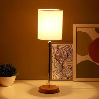 Stolná lampa 16011/1 E14 40W drevo-chróm 12,5х12,5х42 cm 5080709 Lampa Stolná Svetlá