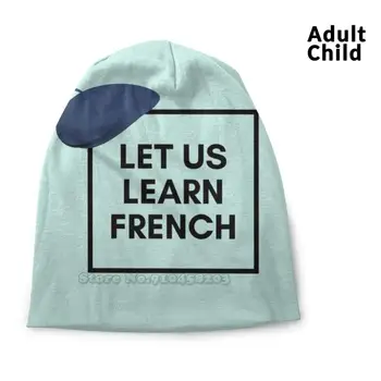 Nechajte Nás Učiť Francúzsky Logo Na Jar A Na Jeseň Unisex Čiapočku Pletené Klobúk Nech Nás Učí Francúzsky Logo Nech Nás Učí Francúzsky Francúzsky Logo