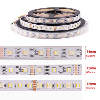 5M RGBCCT LED Pásy 12V 24V 5 Farieb v 1 Flexibilné LED Pásky 30/60/96Leds/M SMD5050 Vodotesný LED pás s nástrojmi pre Domáce Dekorácie