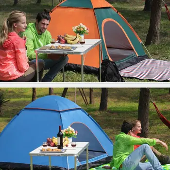 Vonkajšie Automatické Camping Stany, Nepremokavé Stany 3-4 Pláži Camping Prehánky Rýchlosť Otvorte Dvojité Stan