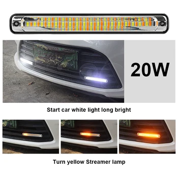 2 ks Auto LED Svetlá pre Denné svetlo Denných prevádzkových Jazdy LED hmlové lampa Biela Žltá Tečie smerovku Auto Vonkajšie Žiarovky
