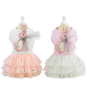 Pet oblečenie Princezná štýl bavlnené oblečenie pre psy, Poslušný králik bábika bábkové sukne