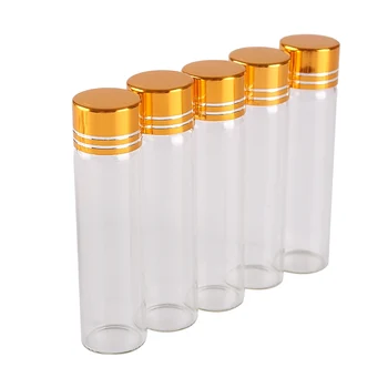 Veľkoobchod 100 kusov 6ml 16*60 mm Sklenené Fľaše so Zlatými Čiapky Mini Sklenených Fliaš Malé Poháre Ampulky