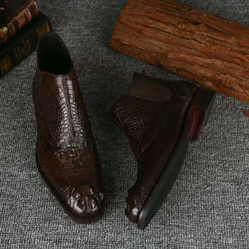 Ourui nový príchod pravda krokodílej kože pánske topánky Skutočné krokodílej kože pánske topánky