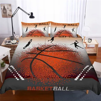 3D Kvality Americký Futbal, Futbal basketbal Perinu Kráľ, Kráľovná Plný Twin Veľkosť obliečka na Vankúš Basketbal posteľná bielizeň Sady Kráľovná