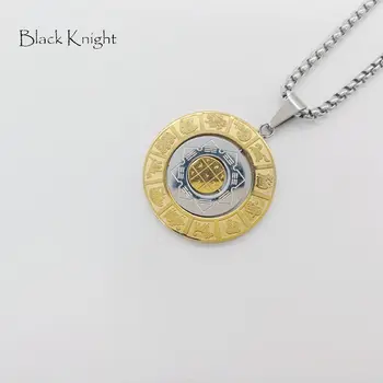Black Knight 2 tón Čínskeho Zverokruhu prívesok náhrdelník z nehrdzavejúcej ocele Zvierat Čínskeho Zverokruhu kruhy náhrdelník módne BLKN0713