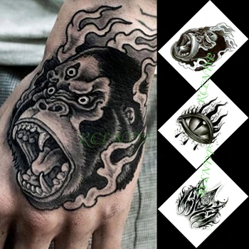 Nepremokavé Dočasné Tetovanie Nálepky Pradžňa lebky Úsmev Kvety Tetovanie Nálepky V Ruke Flash Tetovanie Falošné Tetovanie pre Mužov, Ženy