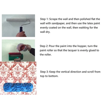 Vzor Kefa Dekoratívnej Textúry Roller s Plastický Plastová Rukoväť s Jednofarebné Lakovanie Stroj pre Dekorácie