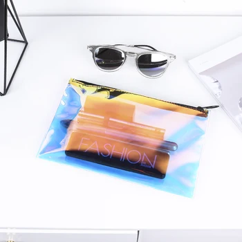 Environmentálne priehľadného plastu laser tpu zips, taška nepremokavé farebné kozmetická taška ceruzka taška skladovanie taška