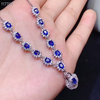 KJJEAXCMY jemné šperky prírodné sapphire 925 sterling silver klasické dievča, nové prívesok náhrdelník reťazca podporu test