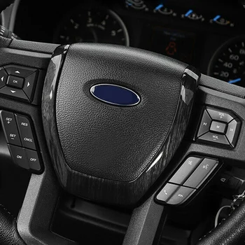 Čierne póry Dreva Volantu, Dekorácie Kryt Výbava Rám Nálepka pre Ford F-150 F150-2019 Auto Vnútorné Príslušenstvo