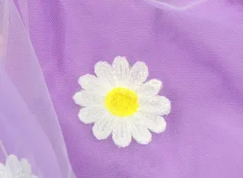 Výrobky, s dlhými rukávmi, sladké kvety, vyšívané gázy šaty, kórejčina Princezná kvety, vyšívané perlinkové tkaniny sukne.