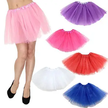Dospelé Ženy, Dievča Princezná Pettiskirt Organza 3 layere Strany Balet Tutu Sukne Prom Mini bublina sukne 17 Farieb