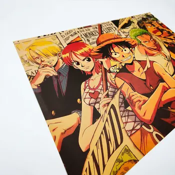 AIMEER Klasické Anime Jeden Kus Charakter Luff Sanji Nami Robin Kolekcia Vintage Kraft Plagát, Bar, Kaviareň Dekor Painting50.5*35 cm