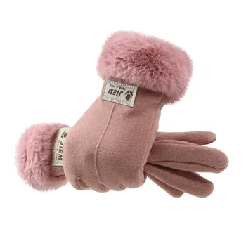 Nové módne dámske rukavice zimné non-slip elastické manžety mäkké podšívka rukavice 10.8