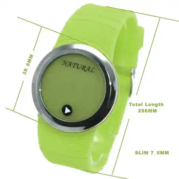 ALEXIS DW418 Lesklé Striebro Watchcase LED Silikónové Zelený pás, Chlapec, Dievča, Digitálne Hodinky, Červená Oranžová Žltá Zelená Modrá Fialová Ružová Obloha