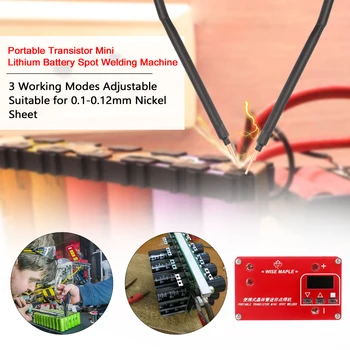 Prenosné Tranzistor Mini Lítiové Batérie, Bodové Zváranie Stroj 3 Pracovné Režimy Nastaviteľné Vhodné pre 0.1-0.12 mm Nikel List