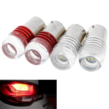 2PC Auto Chvost Stop Lampa Červená/Biela Blesk Flash Svetlo Brzdové Blikať Led Chvost Auto Zadnej Žiarovky