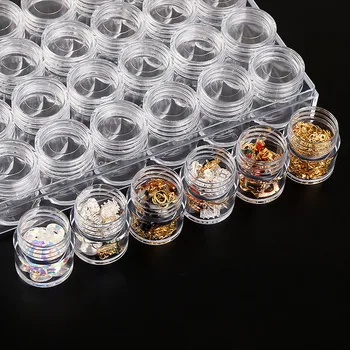 BQAN Plastové Prázdne Kolo Fľaše s Priehľadným Prípade Kontajner Nail Art Úložný Box Organizátor Držiteľ Perličiek Šperky Pohárov