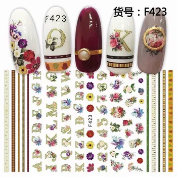 Krása kvetu série samolepiace nail art dekorácie, nálepky, nálepky na manikúru nechtov príslušenstvo nástroj
