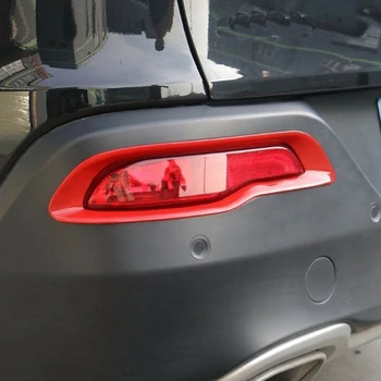 Auto Červené Zadné Hmlové Svietidlo Rám Zadné Hmlové Svietidlo Kryt Exteriérové Dekorácie Upravený Príslušenstvo pre Jeep Cherokee-2018