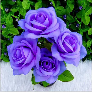 Móda Hlavy Otvorené Ruže Vintage Rose Posy Kytice Banda Hodváb Umelé Kvety Decor
