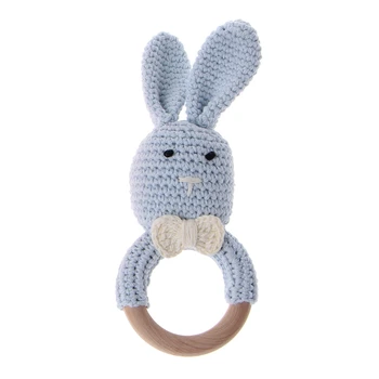 2021 Nové Dieťa Bunny Ucho Teether Drevené Počiatočných Krúžok Novorodenca Zmyslové Hračka Sprcha Darček