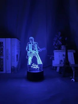 Farebné 3D Led Nočné Svetlo Johnny Hallyday Guita Obrázok Nočného pre Fanúšikov Klubu Izba Dekor Osvetlenie Usb Batéria Tabuľka Lampa