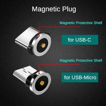 100ks Veľkoobchod Kolo Magnetický Konektor Micro USB Typu C Nabíjací Kábel, Adaptér pre Samsung Huawei Xiao Tablet Telefón, Konektor Nabíjačky