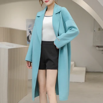 Obojstranné Hepburn štýl cashmere kabát žien jeseň a v zime vlnené kabát 2020 nový high-end malé jemné kabát
