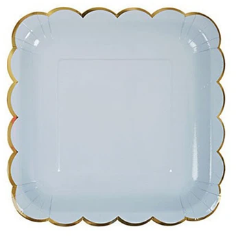 8 kusov jednorazových 9 palec štvorcový tanier rose gold papiera zásobník papiera doska koláč tanier narodeninovej párty dekorácie