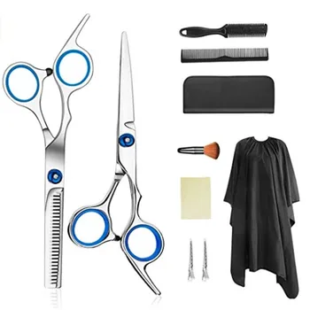 10 Ks/Set Professional Hair Nožnicový Kit 7 Palcový Kaderníctvo Kaderníctvo Rezanie, Strihanie Nehrdzavejúcej Ocele, Nožnicový Holičstvo Salon Nastaviť