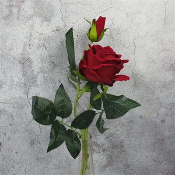 Simulácia Kvety Flannelette Umelé Ruže Kvetinové Ozdoby, Svadobné Svadobné Drží Falošný Kvetinové Kytice Domov Záhrada Dekor
