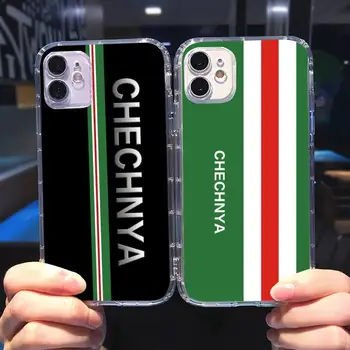 Čečenskej Národnej Vlajky Black Mobilný Telefón Prípade Transparentné pre iPhone 6 7 8 11 12 s mini pro X XS XR MAX Plus kryt funda shell