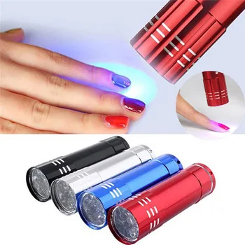 UV Svetlo Baterky Lampy Super Mini 9 LED Baterka Ultrafialové Svetlo na Nechty, Vlasy, Nechty Gel Mask Rýchle Sušenie Manikúra Nástroj