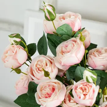 Bautiful Jeden Rose Multicolor Umelé Ruže, Kvety Ultra-reaslitic Kytice Nikdy Vysušiť Milenca\ \ 's Darček Domáce Dekorácie