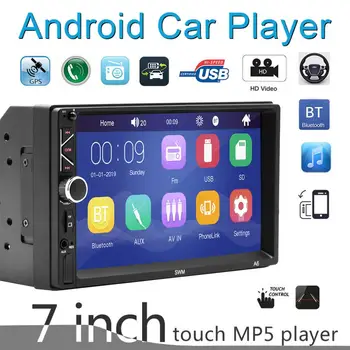 2 DIN 7Inch HD Dotyková Obrazovka, Bluetooth Car Stereo FM Rádio MP5 Audio Prehrávač Podpora USB/AUX In/Mirrorlink/Volante Ovládanie