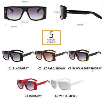 Trendy Nadrozmerné Okuliare Ženy 2020 Nové Luxusné Značky Big Rám Námestie Slnečné Okuliare Black Leopard Odtiene pre Ženy Oculos
