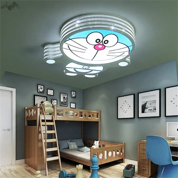 JW Simple Modern Cartoon Machine Cat LED Ceiling Lights Children's Room Light Bedroom Lamp Boy Creative Living Room Lighting