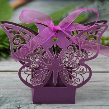 10pcs/set motýľ Tvar Cukrovinky, Čokoláda Krabice pre Svadobné Dekorácie, Darčekové Krabice