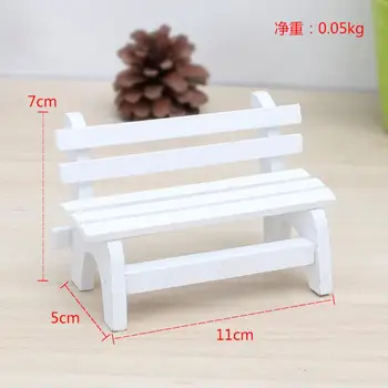 Malé Stoličky Ornament Dreva Model Bonsai Plavidlá Miniatúry Lavičke Mini 11*5.5*7 cm Biela bytové Doplnky, Dekorácie Roztomilý Záhrada
