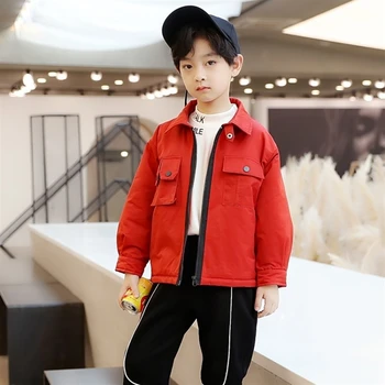 Detské oblečenie chlapčenské zimné oblečenie bavlna-čalúnená oblečenie čalúnená nadol bunda stredné a staršie deti kórejský štýl