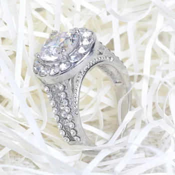 YWOSPX Nové Luxusné Svadobné Svadobné Strieborná Farba Zirkón Krúžok Anel Šperky Valentín Crystal Prstene Pre Ženy Anillos Dary