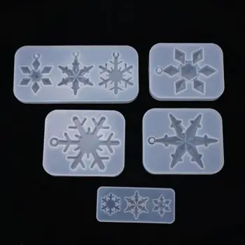 Crystal Epoxidové Živice Formy Snowflake Prívesok Odlievanie Silikónové Formy DIY Plavidlá Nástroj 1XCA