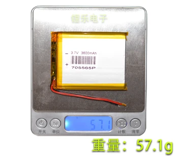 3,7 V polymer lithium batéria, 3600mAh 705565 premietacie záznamník, DIY plochý panel batéria počítača