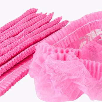 50pcs/pack Jednorazové Vlasy Čiapky Sietí Sprcha Vzťahuje na Opaľovanie Stravovanie Spp Ružová