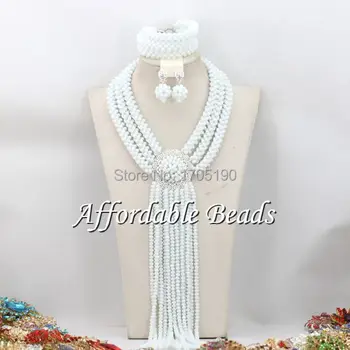 Biela Afriky Šperky Sady Vintage Nigérijský Korálky Šperky Set ABC020