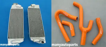 PRE KTM 250/300/380 SX/V/MXC 1998 1999 2000 2001 2002 2003 Hliníkový radiátor+ oranžová silikónová hadica